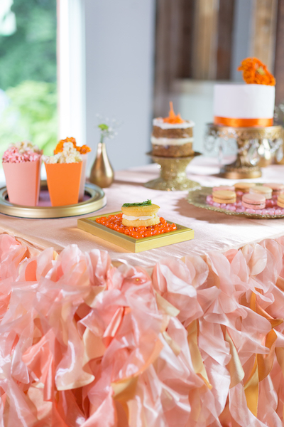 Bridesmaids Luncheon - Bridesmaids - North Carolina Wedding Planner - northCarolina event Planner - Orange and Pink decor