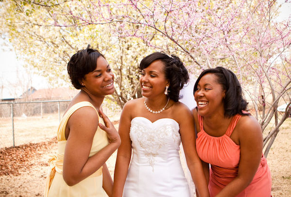 bride- brides maids - bride with bridesmaids