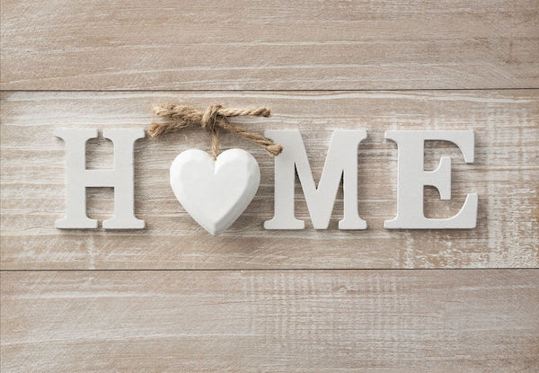 home sweet home, wooden text on vintage board