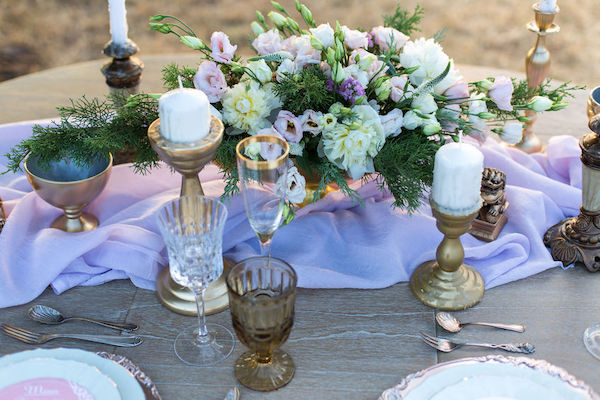 decorated for wedding elegant dinner table outdoors