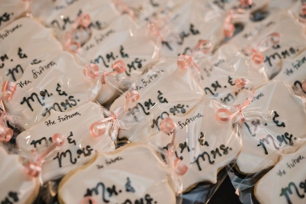 custom cookies that read Future Mr. and Mrs. for a Durham wedding proposal