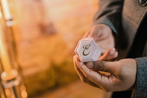 Custom monogrammed engagement ring box from Etsy